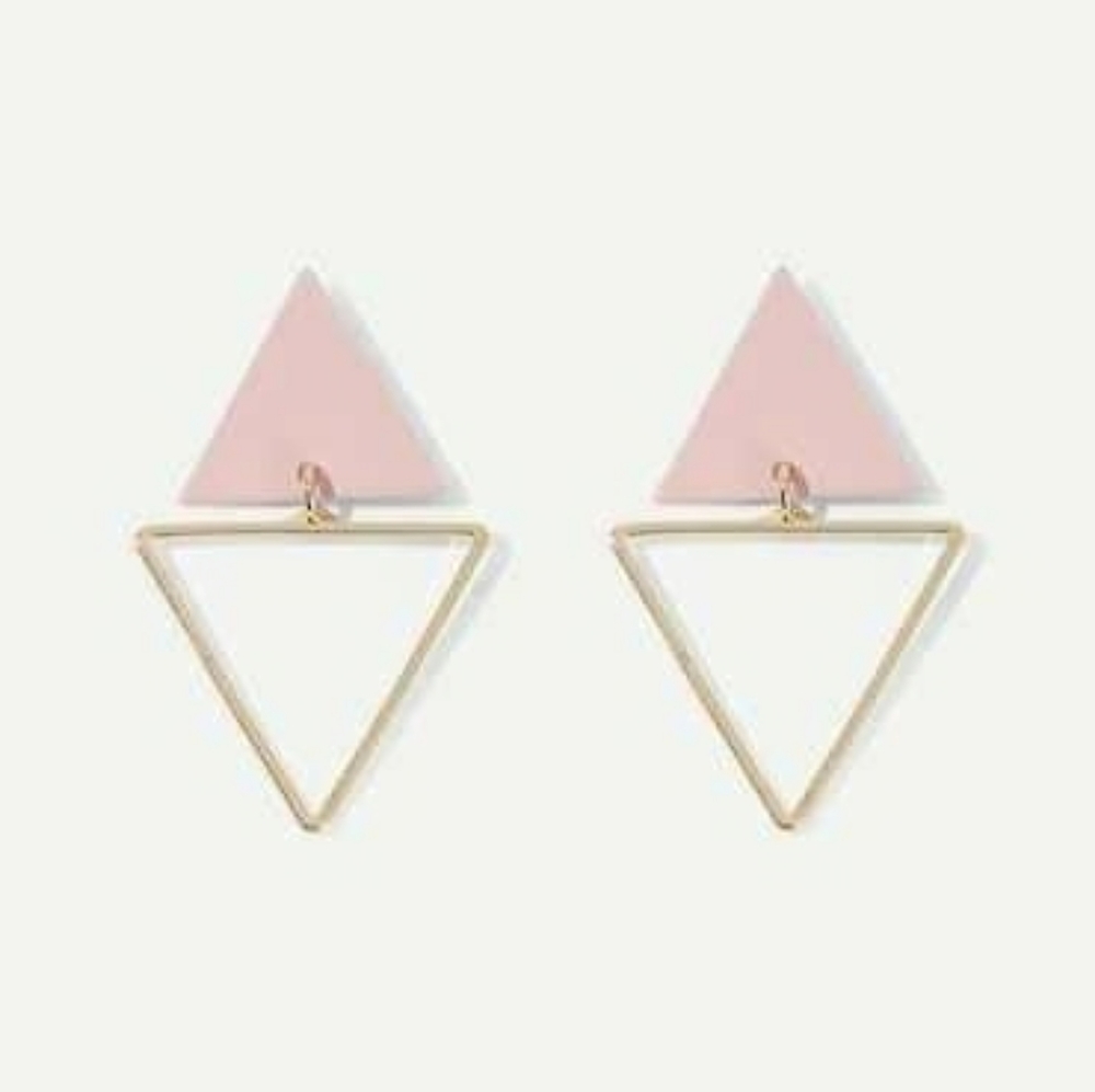Double Triangle Drop Earrings